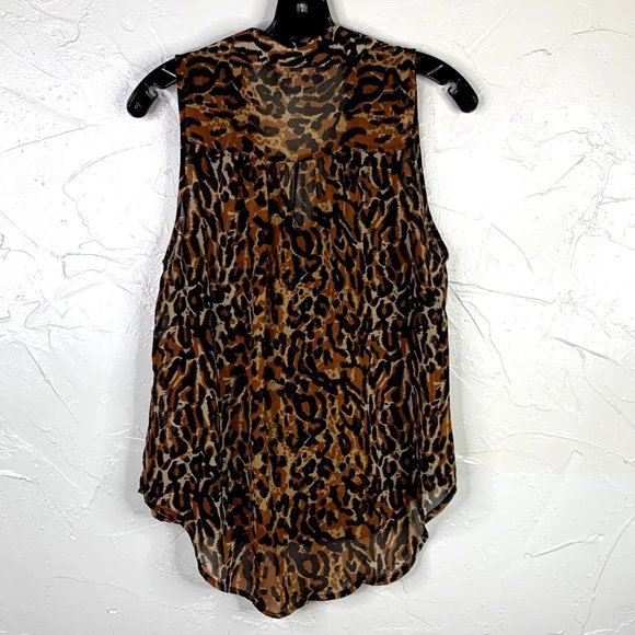 MINKPINK Leopard Sleeveless Sheer Blouse - Picture 4 of 4
